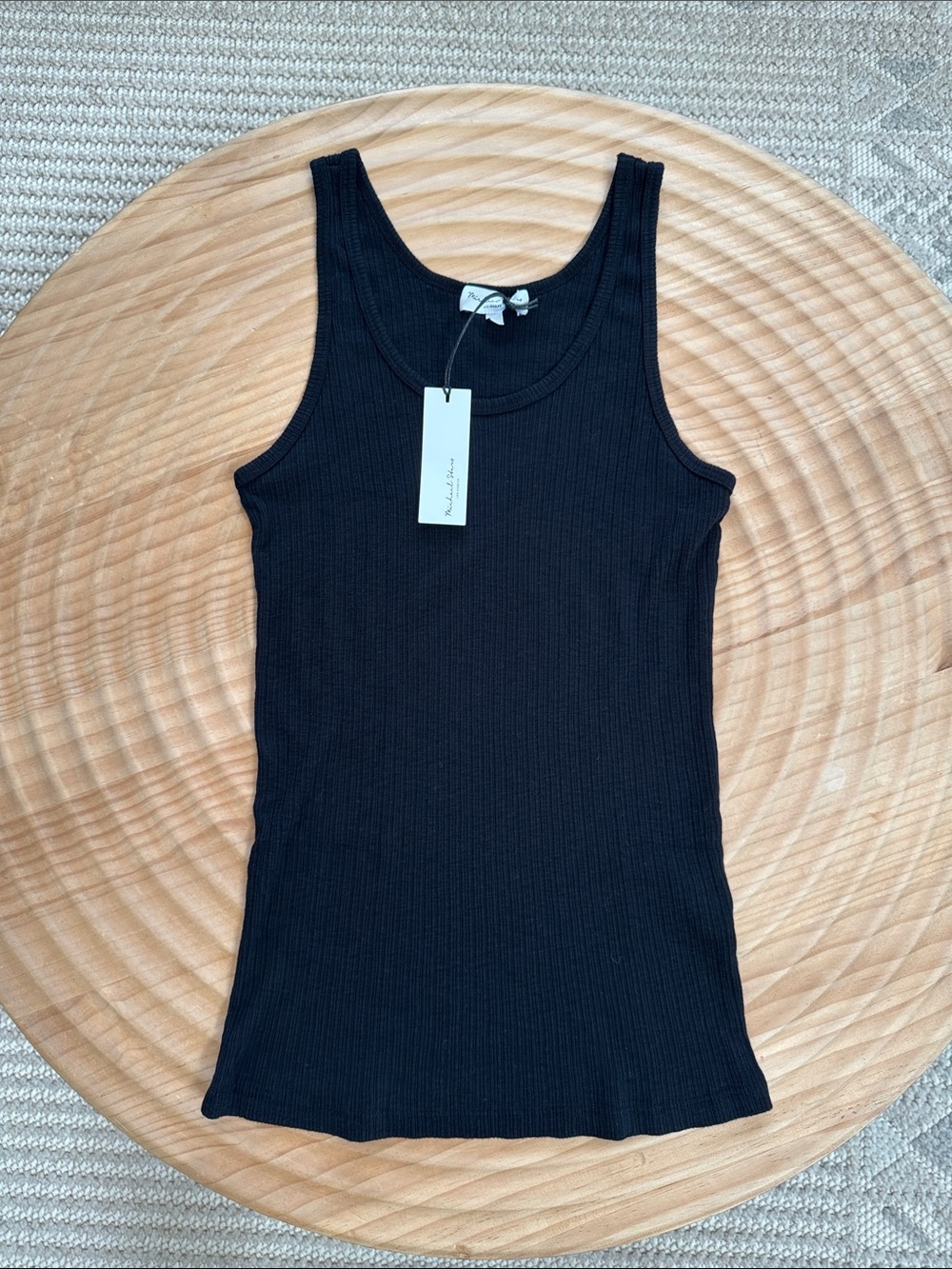 Michael Stars Black Ribbed Tank - Slim Fit